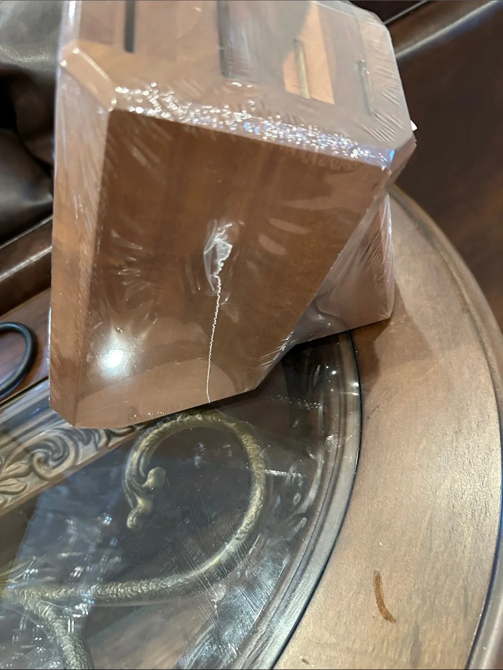 NWT Cangshan Brown Wooden Knife Block for knives and scissors